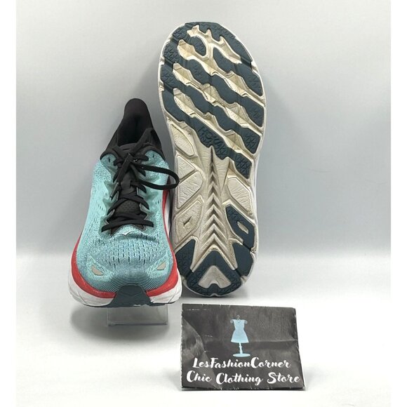 Hoka One One Men's Teal Aquarelle Clifton 8 Running Athletic Shoes Sz 11.5D 3021 - Picture 4 of 16